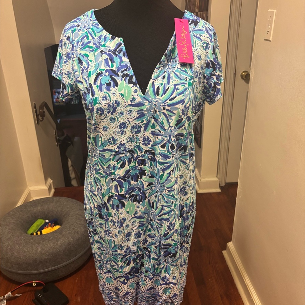 NWT Lilly Pulitzer Sophiletta Dress Iris Blue High Maintenance Engineer Size xL